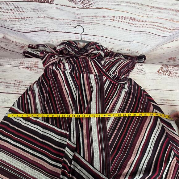 Lane Bryant Faux Wrap Asymmetrical Stretch Dress 26/28 Red Pink Casual Party NWT - Picture 9 of 12